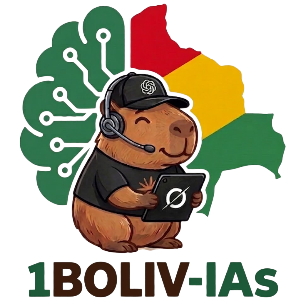 Logo oficial de 1Bolivias: Capibara inteligente y mapa tricolor de Bolivia